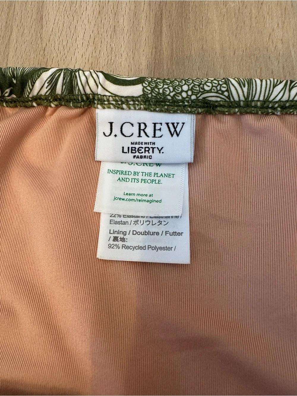 J. Crew Liberty Green Floral Tie-Side Bikini Bottoms